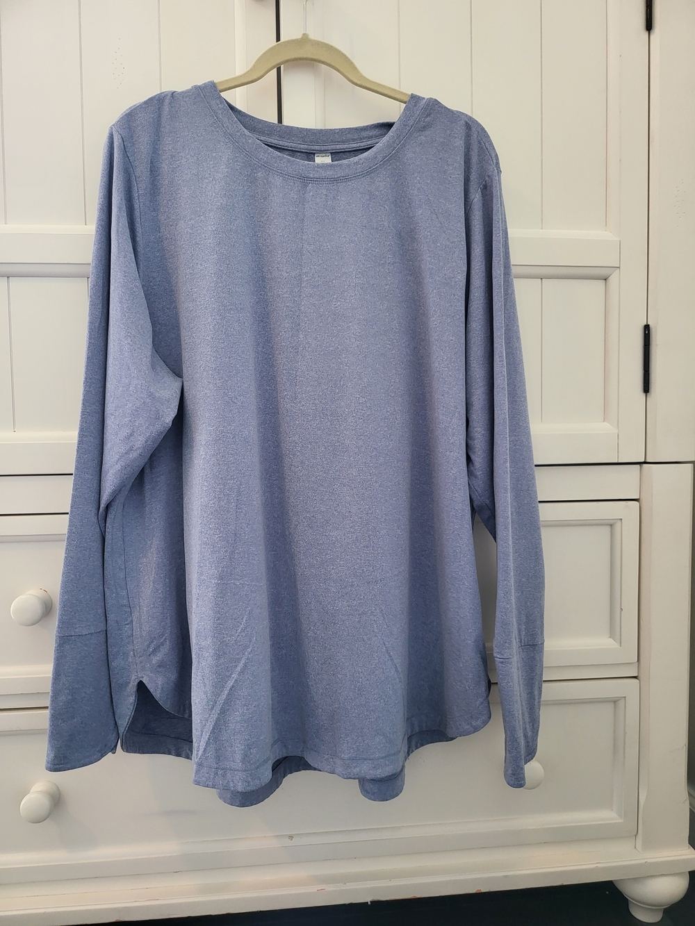 Marika Light Blue Long Sleeve Crewneck Tee 2X